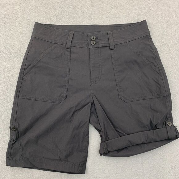 Eddie Bauer Shorts 6 Rolled Hem Bermuda Nylon Blend Stretch Hiking Outdoor - Picture 1 of 15